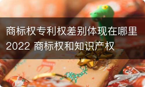商标权专利权差别体现在哪里2022 商标权和知识产权