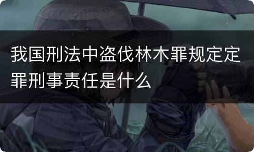 我国刑法中盗伐林木罪规定定罪刑事责任是什么
