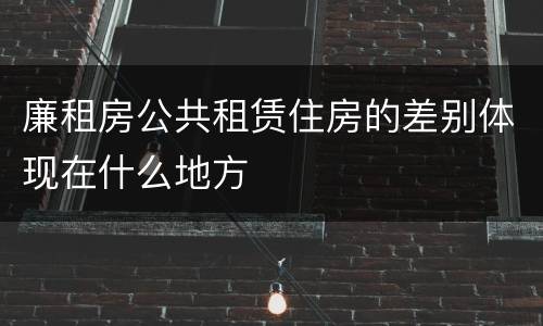廉租房公共租赁住房的差别体现在什么地方