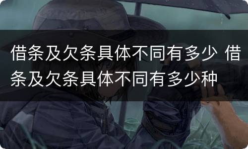 借条及欠条具体不同有多少 借条及欠条具体不同有多少种