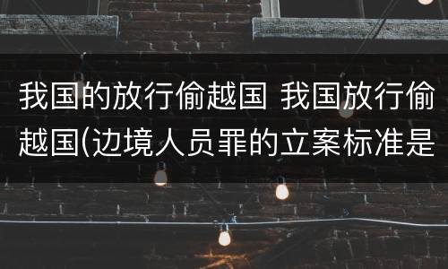 我国的放行偷越国 我国放行偷越国(边境人员罪的立案标准是怎么规定