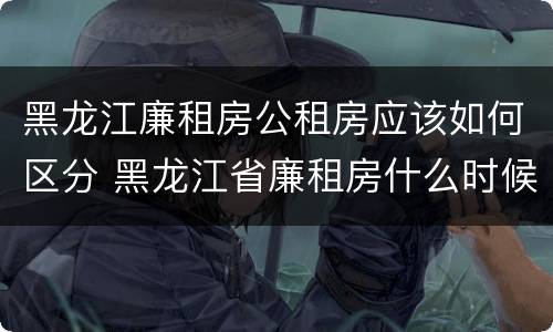 黑龙江廉租房公租房应该如何区分 黑龙江省廉租房什么时候卖给个人
