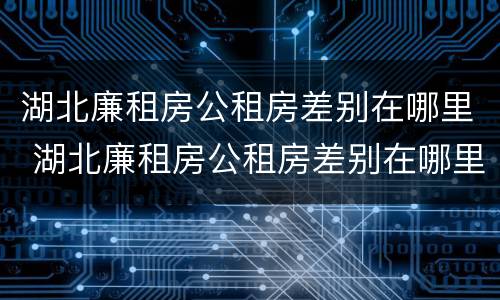 湖北廉租房公租房差别在哪里 湖北廉租房公租房差别在哪里查