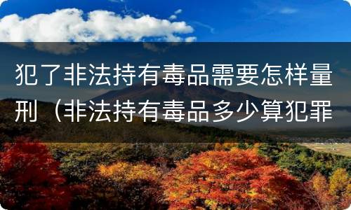犯了非法持有毒品需要怎样量刑（非法持有毒品多少算犯罪）
