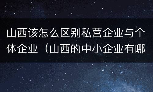山西该怎么区别私营企业与个体企业（山西的中小企业有哪些）