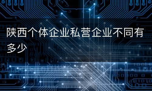陕西个体企业私营企业不同有多少