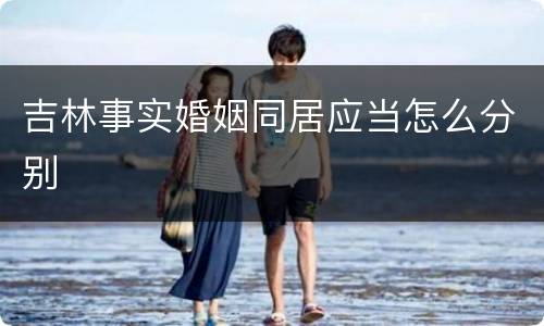 吉林事实婚姻同居应当怎么分别