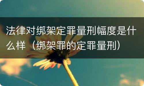 法律对绑架定罪量刑幅度是什么样（绑架罪的定罪量刑）
