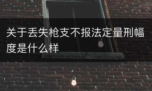 关于丢失枪支不报法定量刑幅度是什么样