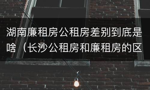 湖南廉租房公租房差别到底是啥（长沙公租房和廉租房的区别）