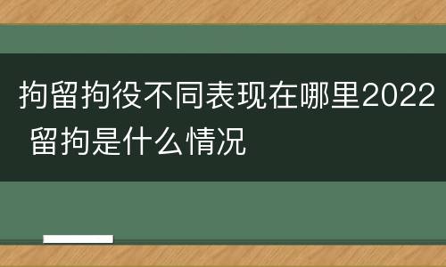 拘留拘役不同表现在哪里2022 留拘是什么情况