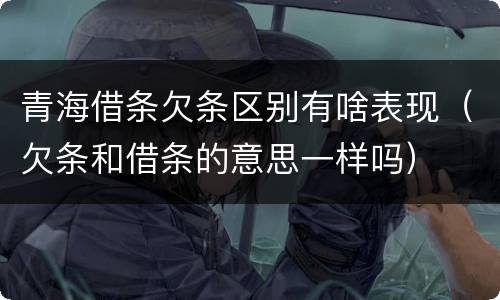 青海借条欠条区别有啥表现（欠条和借条的意思一样吗）