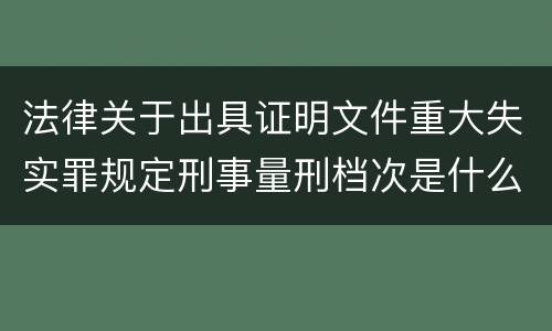 法律关于出具证明文件重大失实罪规定刑事量刑档次是什么