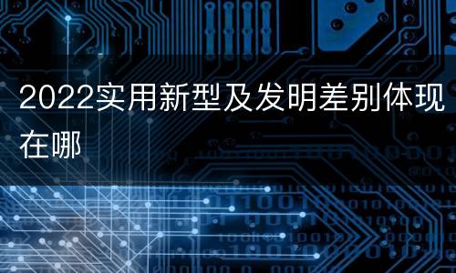 2022实用新型及发明差别体现在哪