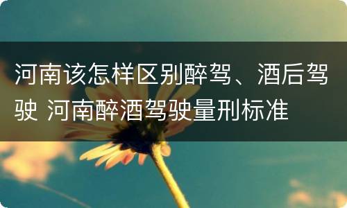 河南该怎样区别醉驾、酒后驾驶 河南醉酒驾驶量刑标准