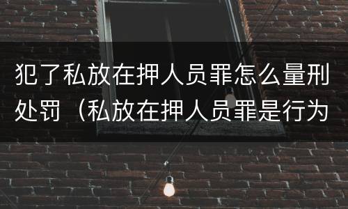 犯了私放在押人员罪怎么量刑处罚（私放在押人员罪是行为犯吗）