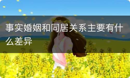 事实婚姻和同居关系主要有什么差异