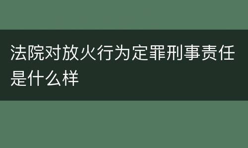 法院对放火行为定罪刑事责任是什么样