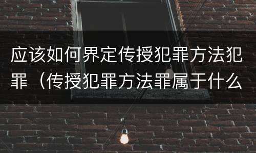 应该如何界定传授犯罪方法犯罪（传授犯罪方法罪属于什么犯罪类型）