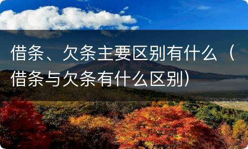 借条、欠条主要区别有什么（借条与欠条有什么区别）