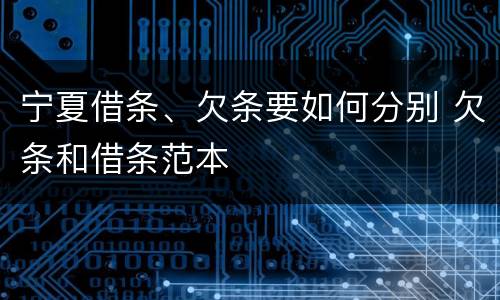 宁夏借条、欠条要如何分别 欠条和借条范本