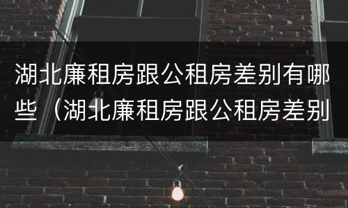 湖北廉租房跟公租房差别有哪些（湖北廉租房跟公租房差别有哪些地方）