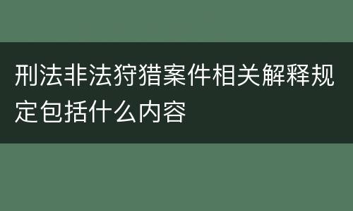 刑法非法狩猎案件相关解释规定包括什么内容