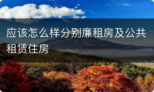 应该怎么样分别廉租房及公共租赁住房