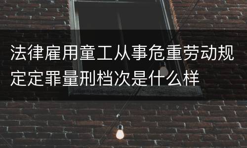 法律雇用童工从事危重劳动规定定罪量刑档次是什么样
