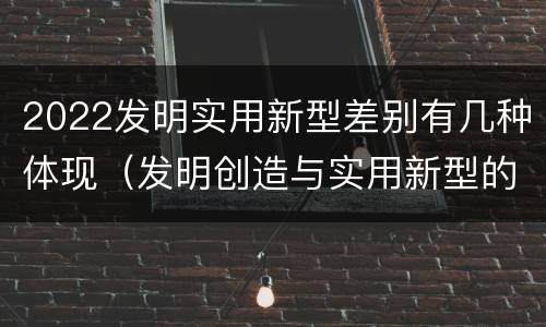 2022发明实用新型差别有几种体现（发明创造与实用新型的区别）