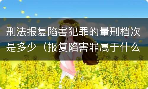 刑法报复陷害犯罪的量刑档次是多少（报复陷害罪属于什么罪）
