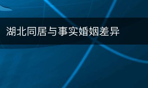 湖北同居与事实婚姻差异