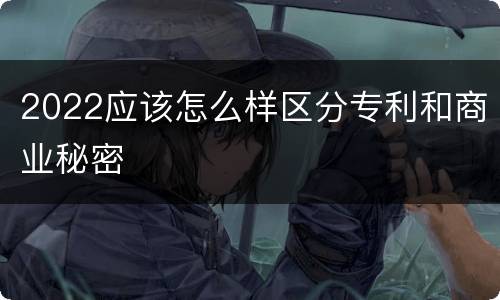 2022应该怎么样区分专利和商业秘密