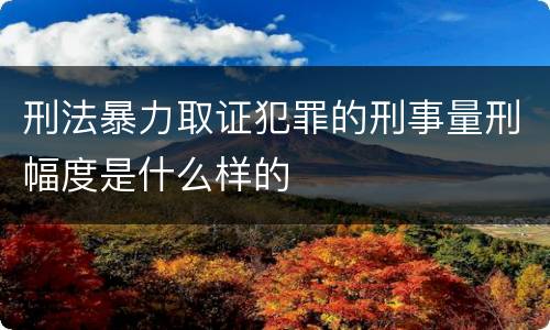 刑法暴力取证犯罪的刑事量刑幅度是什么样的