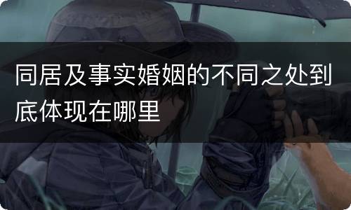 同居及事实婚姻的不同之处到底体现在哪里
