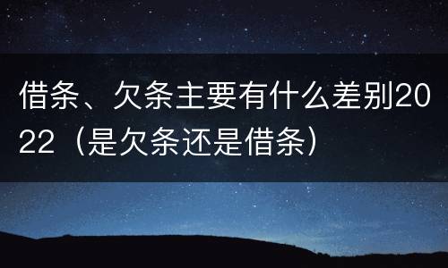 借条、欠条主要有什么差别2022（是欠条还是借条）