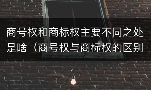 商号权和商标权主要不同之处是啥（商号权与商标权的区别）