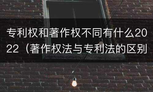 专利权和著作权不同有什么2022（著作权法与专利法的区别）