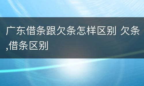 广东借条跟欠条怎样区别 欠条,借条区别