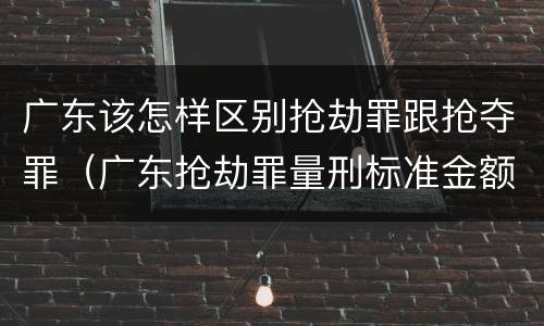 广东该怎样区别抢劫罪跟抢夺罪（广东抢劫罪量刑标准金额）