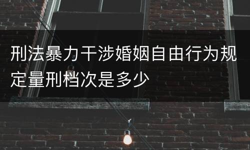刑法暴力干涉婚姻自由行为规定量刑档次是多少