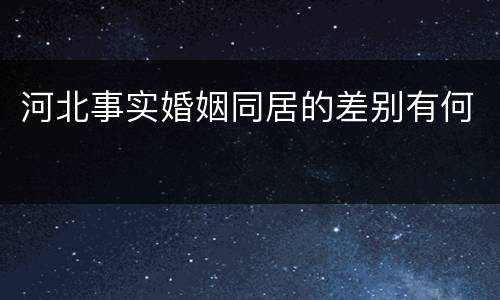河北事实婚姻同居的差别有何