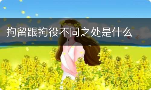 拘留跟拘役不同之处是什么