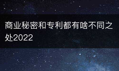 商业秘密和专利都有啥不同之处2022