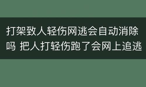 打架致人轻伤网逃会自动消除吗 把人打轻伤跑了会网上追逃吗