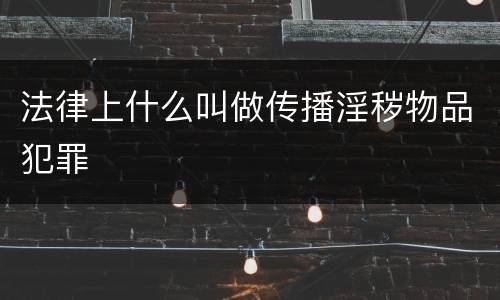 法律上什么叫做传播淫秽物品犯罪