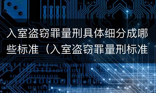 入室盗窃罪量刑具体细分成哪些标准（入室盗窃罪量刑标准是什么）