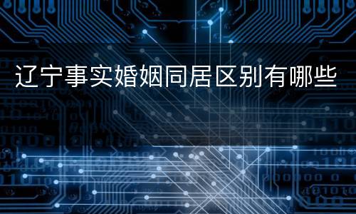 辽宁事实婚姻同居区别有哪些