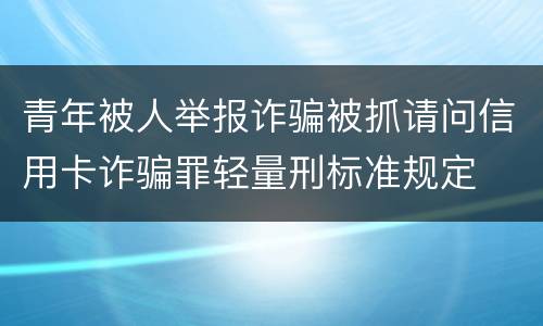 青年被人举报诈骗被抓请问信用卡诈骗罪轻量刑标准规定