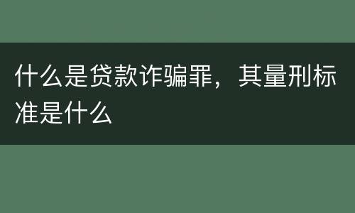 什么是贷款诈骗罪，其量刑标准是什么
